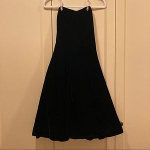 Black Velvet Vintage Strapless Dress Size 4